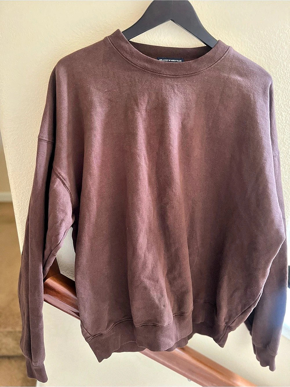Brandy Melville Erica Sweatshirt Brown Fleece One Size
